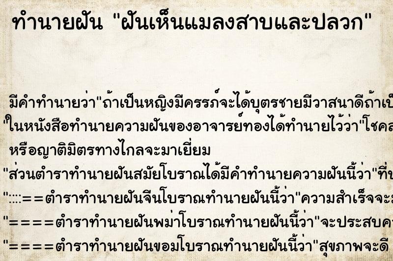 ทำนายฝันทำนายฝันฝันเห็นแมลงสาบและปลวก