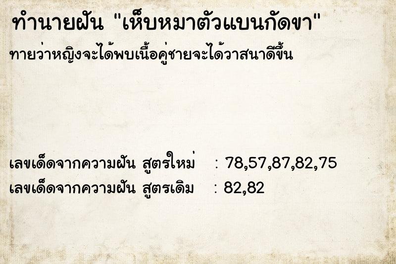 ทำนายฝันทำนายฝันเห็บหมาตัวแบนกัดขา