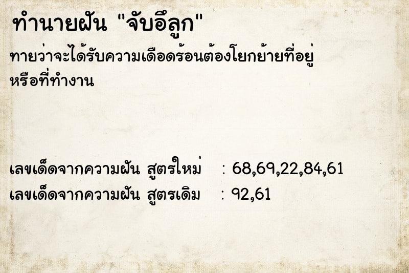 ทำนายฝันจับอึลูก ทำนายฝันทำนายฝันจับอึลูก