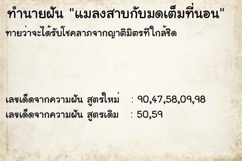 ทำนายฝันแมลงสาบกับมดเต็มที่นอน ทำนายฝันทำนายฝันแมลงสาบกับมดเต็มที่นอน