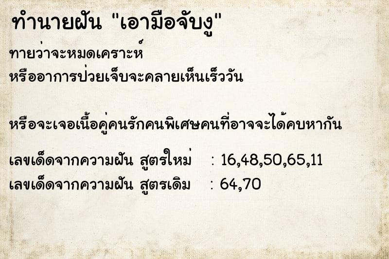 ทำนายฝัน เอามือจับงู