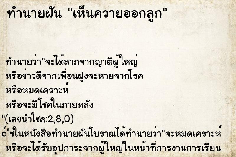 ทำนายฝัน เห็นควายออกลูก ตำราโบราณ แม่นที่สุดในโลก