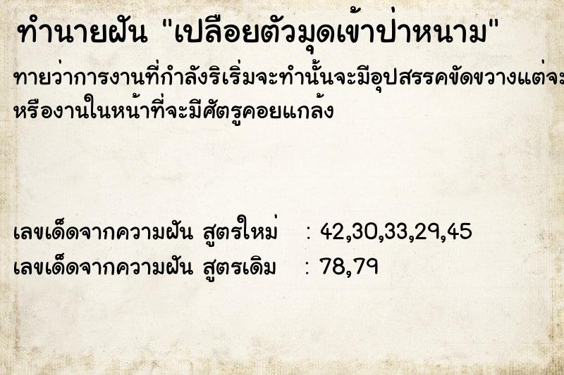 ทำนายฝัน เปลือยตัวมุดเข้าป่าหนาม