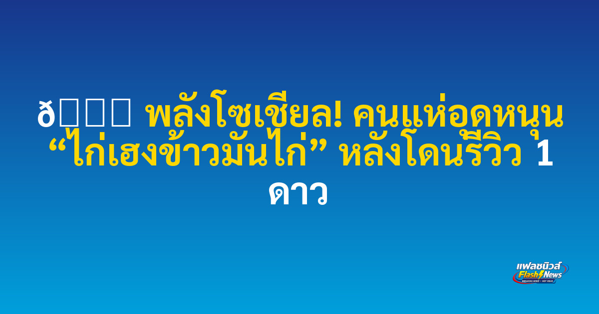 🍗 พลังโซเชียล! คนแห่อุดหนุน “ไก่เฮงข้าวมันไก่” หลังโดนรีวิว 1 ดาว

