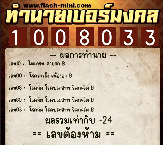 ทำนายเบอร์มงคล 0XX-1008033 ทำนายเบอร์มงคล หมายเลข 086-100803 ทำนายเบอร์มงคล 0XX-1008033 ทำนายเบอร์มงคล หมายเลข 086-100803