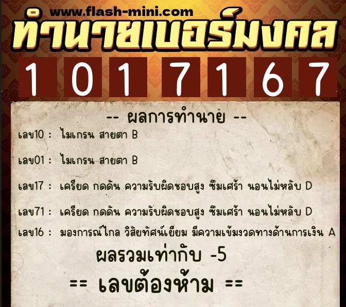 ทำนายเบอร์มงคล 0XX-1017167 ทำนายเบอร์มงคล หมายเลข 067-101716 ทำนายเบอร์มงคล 0XX-1017167 ทำนายเบอร์มงคล หมายเลข 067-101716