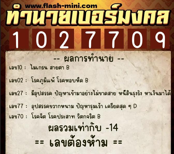 ทำนายเบอร์มงคล 0XX-1027709 ทำนายเบอร์มงคล หมายเลข 061-102770 ทำนายเบอร์มงคล 0XX-1027709 ทำนายเบอร์มงคล หมายเลข 061-102770
