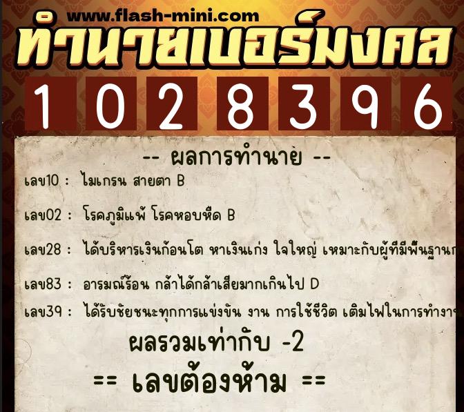 ทำนายเบอร์มงคล 0XX-1028396 ทำนายเบอร์มงคล หมายเลข 083-102839 ทำนายเบอร์มงคล 0XX-1028396 ทำนายเบอร์มงคล หมายเลข 083-102839