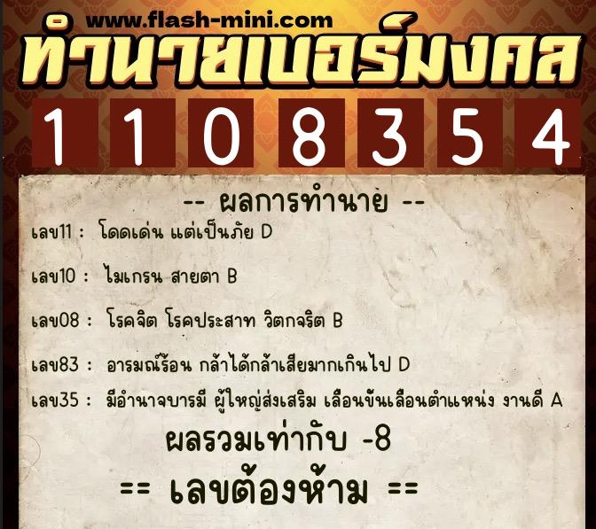 ทำนายเบอร์มงคล 0XX-1108354 ทำนายเบอร์มงคล หมายเลข 065-110835 ทำนายเบอร์มงคล 0XX-1108354 ทำนายเบอร์มงคล หมายเลข 065-110835