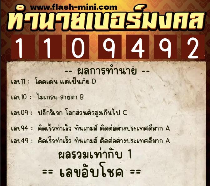 ทำนายเบอร์มงคล 0XX-1109492 ทำนายเบอร์มงคล หมายเลข 066-110949 ทำนายเบอร์มงคล 0XX-1109492 ทำนายเบอร์มงคล หมายเลข 066-110949