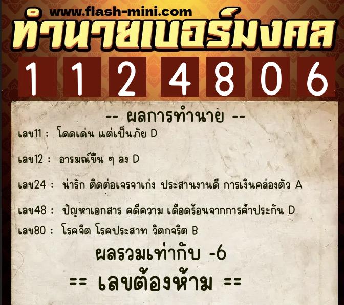 ทำนายเบอร์มงคล 0XX-1124806 ทำนายเบอร์มงคล หมายเลข 060-112480 ทำนายเบอร์มงคล 0XX-1124806 ทำนายเบอร์มงคล หมายเลข 060-112480