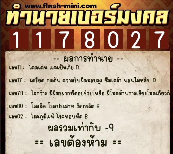 ทำนายเบอร์มงคล 0XX-1178027 ทำนายเบอร์มงคล หมายเลข 085-117802 ทำนายเบอร์มงคล 0XX-1178027 ทำนายเบอร์มงคล หมายเลข 085-117802