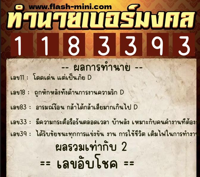 ทำนายเบอร์มงคล 0XX-1183393 ทำนายเบอร์มงคล หมายเลข 067-118339 ทำนายเบอร์มงคล 0XX-1183393 ทำนายเบอร์มงคล หมายเลข 067-118339