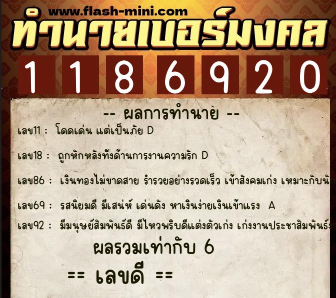 ทำนายเบอร์มงคล 0XX-1186920 ทำนายเบอร์มงคล หมายเลข 066-118692 ทำนายเบอร์มงคล 0XX-1186920 ทำนายเบอร์มงคล หมายเลข 066-118692