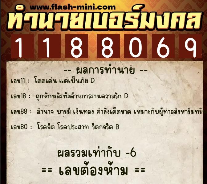 ทำนายเบอร์มงคล 0XX-1188069 ทำนายเบอร์มงคล หมายเลข 065-118806 ทำนายเบอร์มงคล 0XX-1188069 ทำนายเบอร์มงคล หมายเลข 065-118806