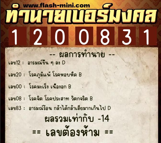 ทำนายเบอร์มงคล 0XX-1200831 ทำนายเบอร์มงคล หมายเลข 066-120083 ทำนายเบอร์มงคล 0XX-1200831 ทำนายเบอร์มงคล หมายเลข 066-120083