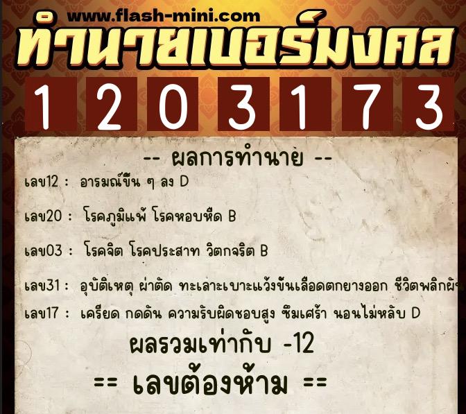 ทำนายเบอร์มงคล 0XX-1203173  ทำนายเบอร์มงคล หมายเลข 095-120317  ทำนายเบอร์มงคล 0XX-1203173  ทำนายเบอร์มงคล หมายเลข 095-120317