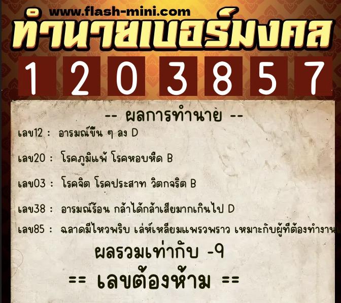 ทำนายเบอร์มงคล 0XX-1203857 ทำนายเบอร์มงคล หมายเลข 094-120385 ทำนายเบอร์มงคล 0XX-1203857 ทำนายเบอร์มงคล หมายเลข 094-120385