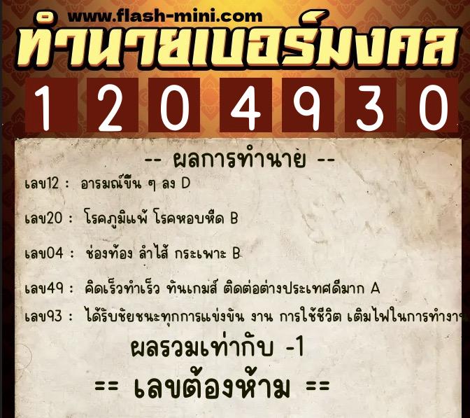 ทำนายเบอร์มงคล 0XX-1204930 ทำนายเบอร์มงคล หมายเลข 090-120493 ทำนายเบอร์มงคล 0XX-1204930 ทำนายเบอร์มงคล หมายเลข 090-120493