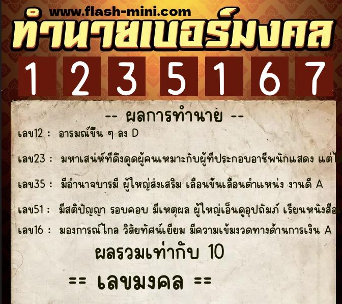 ทำนายเบอร์มงคล 0XX-1235167 ทำนายเบอร์มงคล หมายเลข 092-123516 ทำนายเบอร์มงคล 0XX-1235167 ทำนายเบอร์มงคล หมายเลข 092-123516
