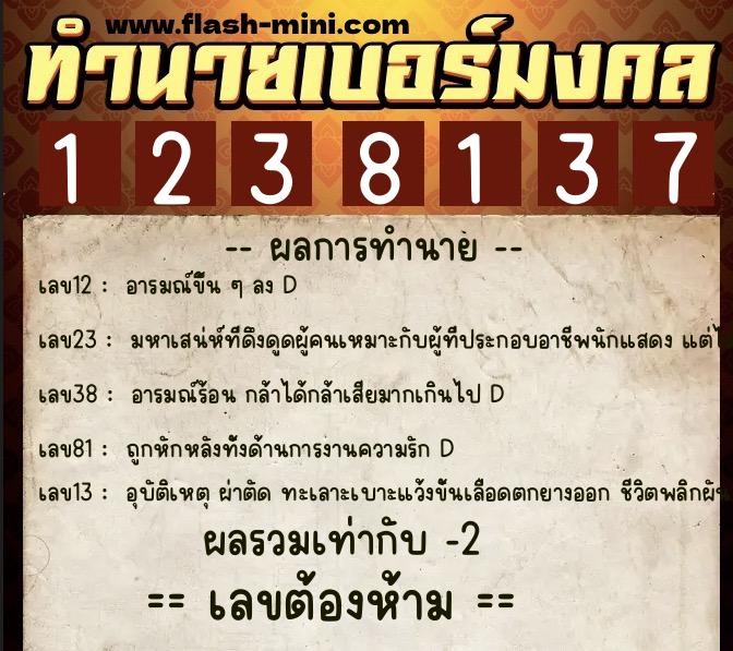 ทำนายเบอร์มงคล 0XX-1238137 ทำนายเบอร์มงคล หมายเลข 098-123813 ทำนายเบอร์มงคล 0XX-1238137 ทำนายเบอร์มงคล หมายเลข 098-123813