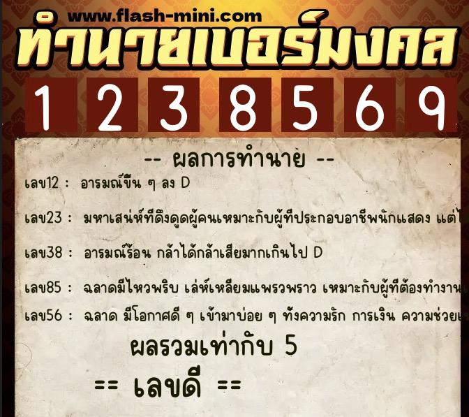 ทำนายเบอร์มงคล 0XX-1238569 ทำนายเบอร์มงคล หมายเลข 069-123856 ทำนายเบอร์มงคล 0XX-1238569 ทำนายเบอร์มงคล หมายเลข 069-123856