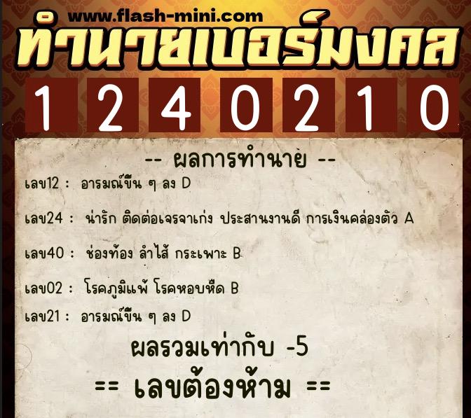 ทำนายเบอร์มงคล 0XX-1240210 ทำนายเบอร์มงคล หมายเลข 097-124021 ทำนายเบอร์มงคล 0XX-1240210 ทำนายเบอร์มงคล หมายเลข 097-124021