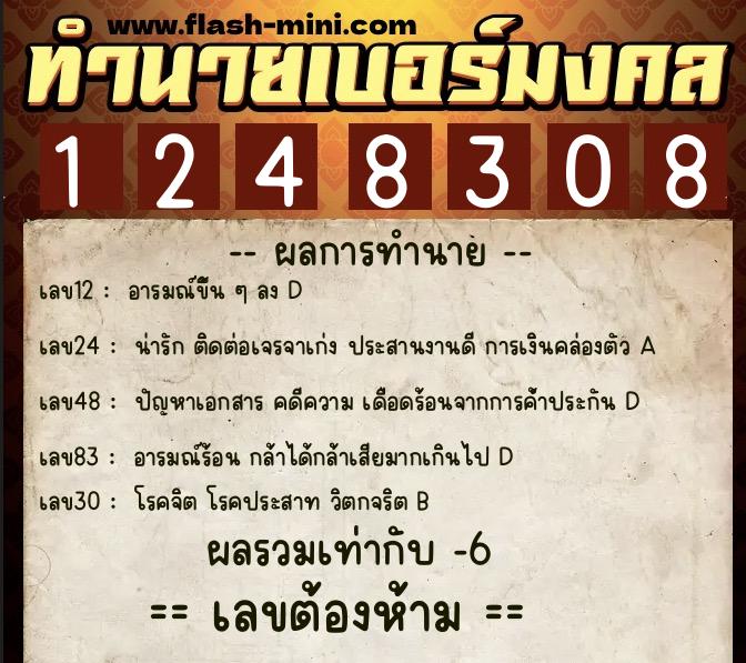 ทำนายเบอร์มงคล 0XX-1248308 ทำนายเบอร์มงคล หมายเลข 088-124830 ทำนายเบอร์มงคล 0XX-1248308 ทำนายเบอร์มงคล หมายเลข 088-124830