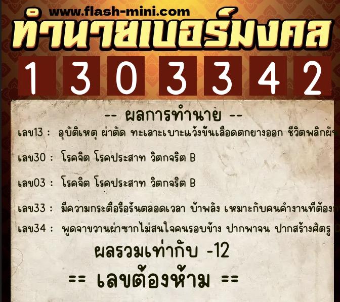 ทำนายเบอร์มงคล 0XX-1303342 ทำนายเบอร์มงคล หมายเลข 095-130334 ทำนายเบอร์มงคล 0XX-1303342 ทำนายเบอร์มงคล หมายเลข 095-130334