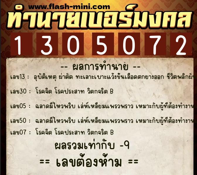 ทำนายเบอร์มงคล 0XX-1305072 ทำนายเบอร์มงคล หมายเลข 064-130507 ทำนายเบอร์มงคล 0XX-1305072 ทำนายเบอร์มงคล หมายเลข 064-130507