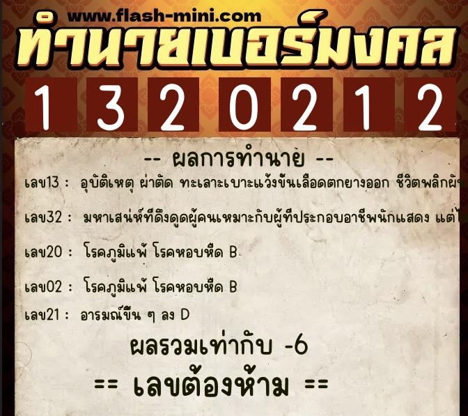 ทำนายเบอร์มงคล 0XX-1320212 ทำนายเบอร์มงคล หมายเลข 099-132021 ทำนายเบอร์มงคล 0XX-1320212 ทำนายเบอร์มงคล หมายเลข 099-132021