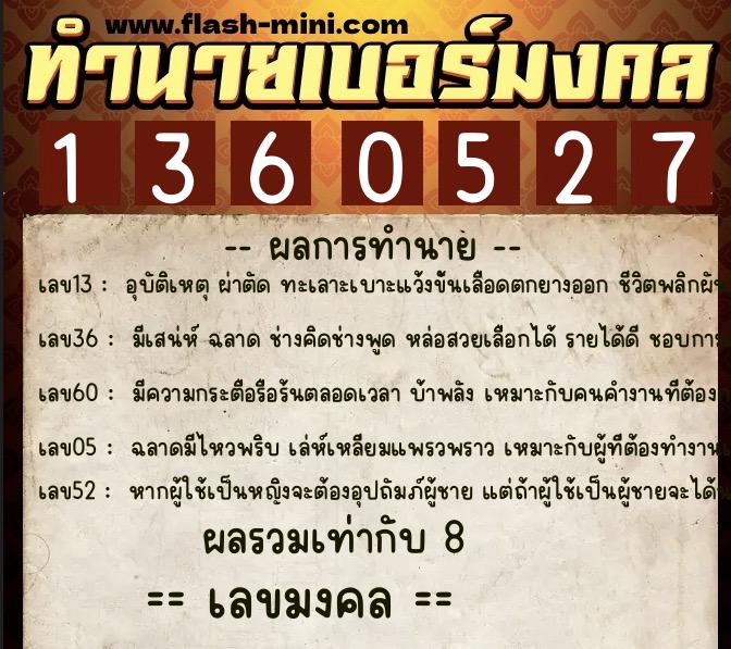 ทำนายเบอร์มงคล 0XX-1360527 ทำนายเบอร์มงคล หมายเลข 095-136052 ทำนายเบอร์มงคล 0XX-1360527 ทำนายเบอร์มงคล หมายเลข 095-136052