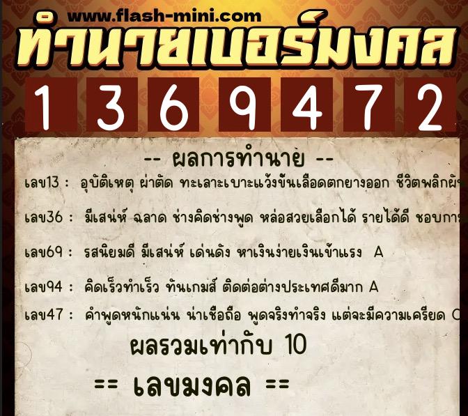 ทำนายเบอร์มงคล 0XX-1369472 ทำนายเบอร์มงคล หมายเลข 068-136947 ทำนายเบอร์มงคล 0XX-1369472 ทำนายเบอร์มงคล หมายเลข 068-136947