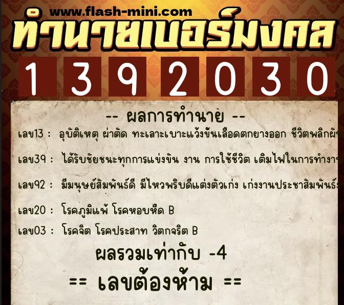 ทำนายเบอร์มงคล 0XX-1392030 ทำนายเบอร์มงคล หมายเลข 082-139203 ทำนายเบอร์มงคล 0XX-1392030 ทำนายเบอร์มงคล หมายเลข 082-139203