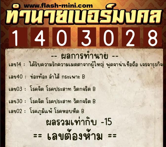 ทำนายเบอร์มงคล 0XX-1403028 ทำนายเบอร์มงคล หมายเลข 067-140302 ทำนายเบอร์มงคล 0XX-1403028 ทำนายเบอร์มงคล หมายเลข 067-140302