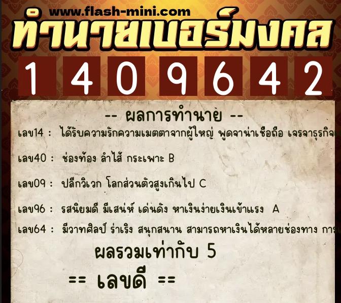 ทำนายเบอร์มงคล 0XX-1409642 ทำนายเบอร์มงคล หมายเลข 095-140964 ทำนายเบอร์มงคล 0XX-1409642 ทำนายเบอร์มงคล หมายเลข 095-140964