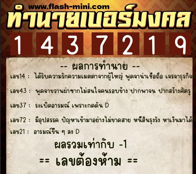 ทำนายเบอร์มงคล 0XX-1437219 ทำนายเบอร์มงคล หมายเลข 098-143721 ทำนายเบอร์มงคล 0XX-1437219 ทำนายเบอร์มงคล หมายเลข 098-143721