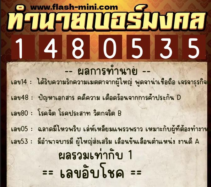 ทำนายเบอร์มงคล 0XX-1480535 ทำนายเบอร์มงคล หมายเลข 096-148053 ทำนายเบอร์มงคล 0XX-1480535 ทำนายเบอร์มงคล หมายเลข 096-148053