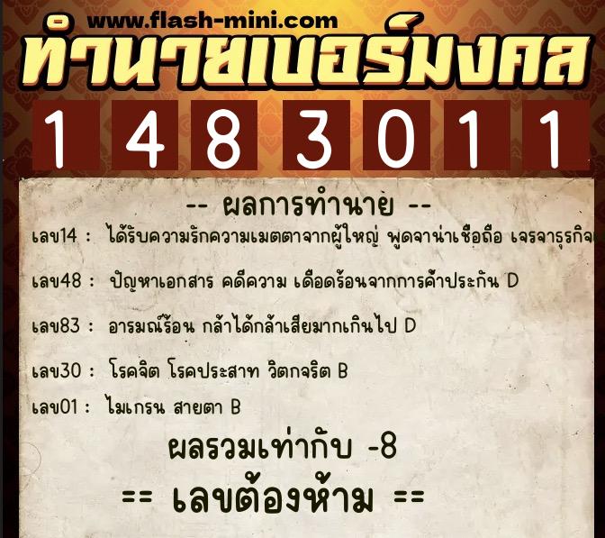 ทำนายเบอร์มงคล 0XX-1483011 ทำนายเบอร์มงคล หมายเลข 064-148301 ทำนายเบอร์มงคล 0XX-1483011 ทำนายเบอร์มงคล หมายเลข 064-148301