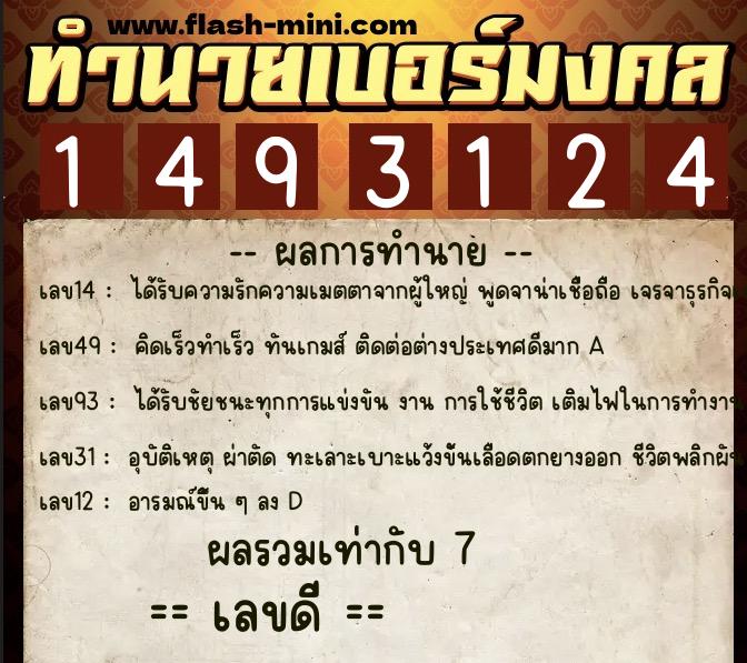 ทำนายเบอร์มงคล 0XX-1493124 ทำนายเบอร์มงคล หมายเลข 095-149312 ทำนายเบอร์มงคล 0XX-1493124 ทำนายเบอร์มงคล หมายเลข 095-149312
