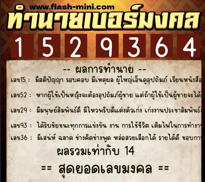 ทำนายเบอร์มงคล 0XX-1529364 ทำนายเบอร์มงคล หมายเลข 082-152936 ทำนายเบอร์มงคล 0XX-1529364 ทำนายเบอร์มงคล หมายเลข 082-152936