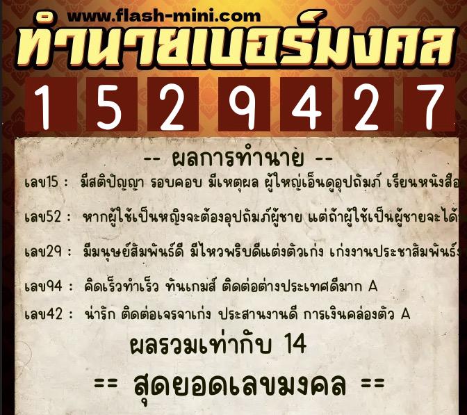 ทำนายเบอร์มงคล 0XX-1529427 ทำนายเบอร์มงคล หมายเลข 095-152942 ทำนายเบอร์มงคล 0XX-1529427 ทำนายเบอร์มงคล หมายเลข 095-152942