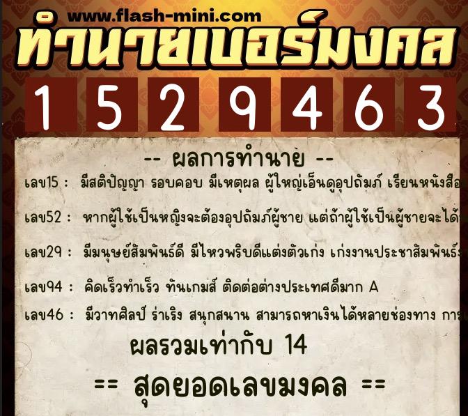 ทำนายเบอร์มงคล 0XX-1529463 ทำนายเบอร์มงคล หมายเลข 082-152946 ทำนายเบอร์มงคล 0XX-1529463 ทำนายเบอร์มงคล หมายเลข 082-152946