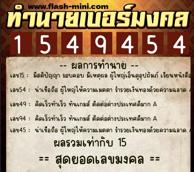 ทำนายเบอร์มงคล 0XX-1549454 ทำนายเบอร์มงคล หมายเลข 065-154945 ทำนายเบอร์มงคล 0XX-1549454 ทำนายเบอร์มงคล หมายเลข 065-154945