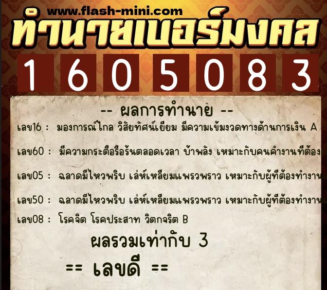 ทำนายเบอร์มงคล 0XX-1605083 ทำนายเบอร์มงคล หมายเลข 094-160508 ทำนายเบอร์มงคล 0XX-1605083 ทำนายเบอร์มงคล หมายเลข 094-160508