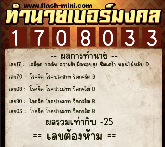 ทำนายเบอร์มงคล 0XX-1708033 ทำนายเบอร์มงคล หมายเลข 088-170803 ทำนายเบอร์มงคล 0XX-1708033 ทำนายเบอร์มงคล หมายเลข 088-170803