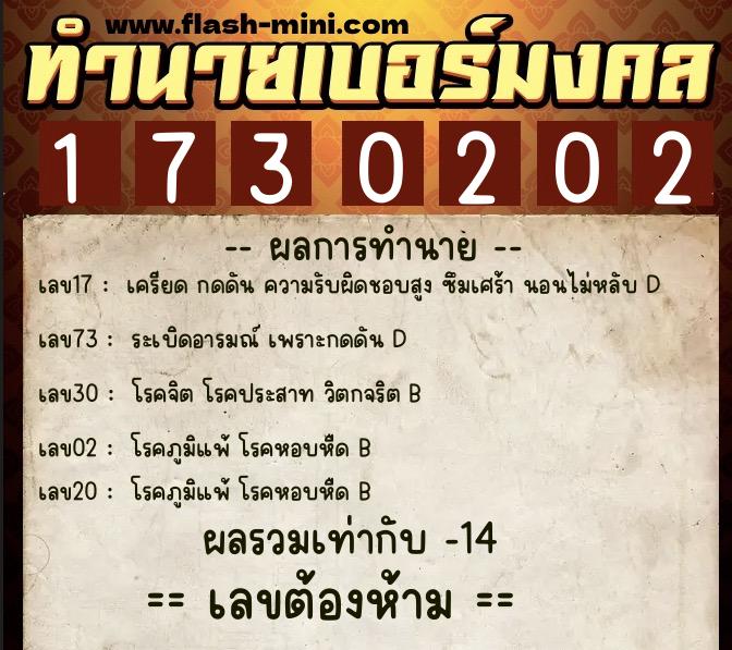 ทำนายเบอร์มงคล 0XX-1730202 ทำนายเบอร์มงคล หมายเลข 092-173020 ทำนายเบอร์มงคล 0XX-1730202 ทำนายเบอร์มงคล หมายเลข 092-173020