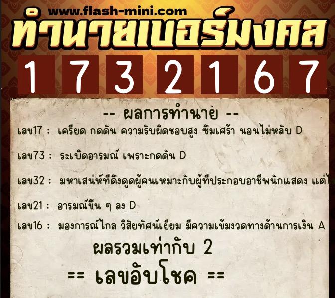 ทำนายเบอร์มงคล 0XX-1732167 ทำนายเบอร์มงคล หมายเลข 063-173216 ทำนายเบอร์มงคล 0XX-1732167 ทำนายเบอร์มงคล หมายเลข 063-173216