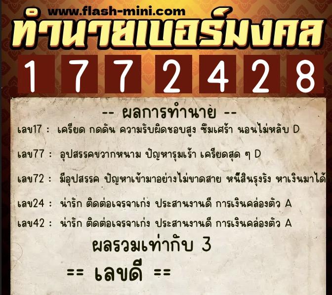 ทำนายเบอร์มงคล 0XX-1772428 ทำนายเบอร์มงคล หมายเลข 084-177242 ทำนายเบอร์มงคล 0XX-1772428 ทำนายเบอร์มงคล หมายเลข 084-177242