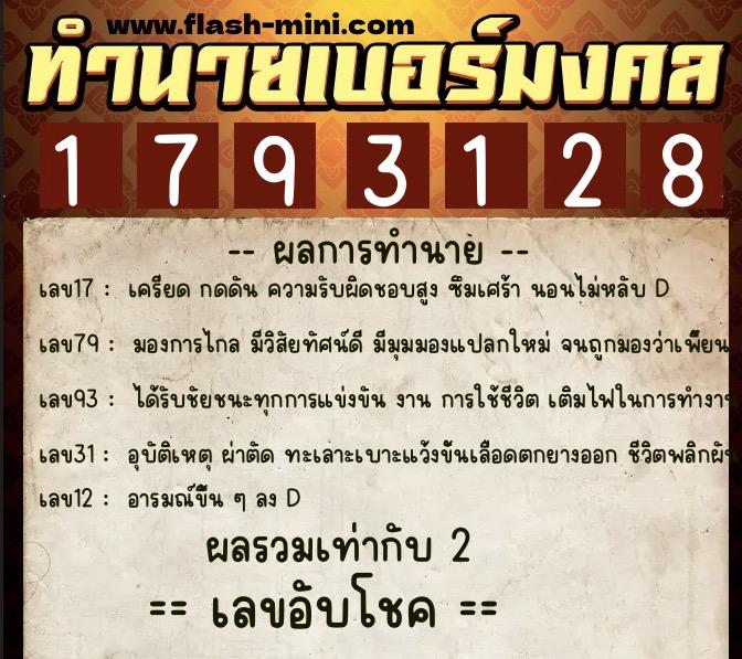 ทำนายเบอร์มงคล 0XX-1793128 ทำนายเบอร์มงคล หมายเลข 062-179312 ทำนายเบอร์มงคล 0XX-1793128 ทำนายเบอร์มงคล หมายเลข 062-179312